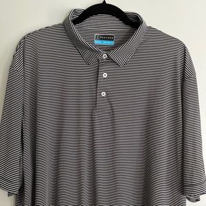 PGA Tour Black & White Striped XXL Men’s Polo Shirt